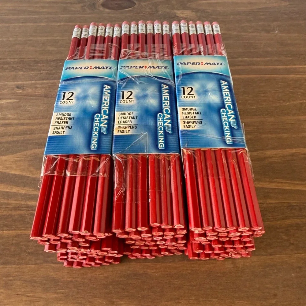Lot of 180 Discontinued NOS Paper Mate American Checking Red‎ Correcting Pencils